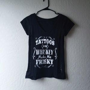 Tattoos and Whiskey Cutout Shirt